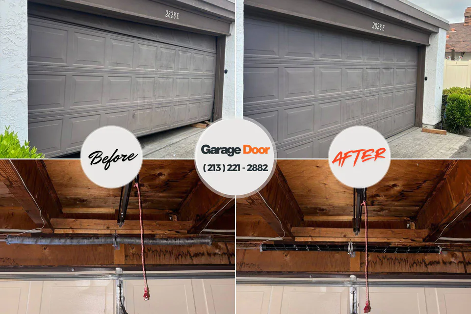 Before and after: garage door repair Lambertville, NJ